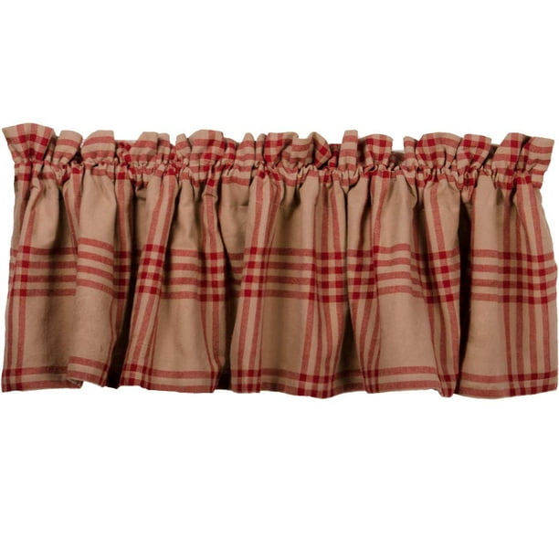 Barn Red Home Collections by Raghu Chesterfield Check Valance Oat